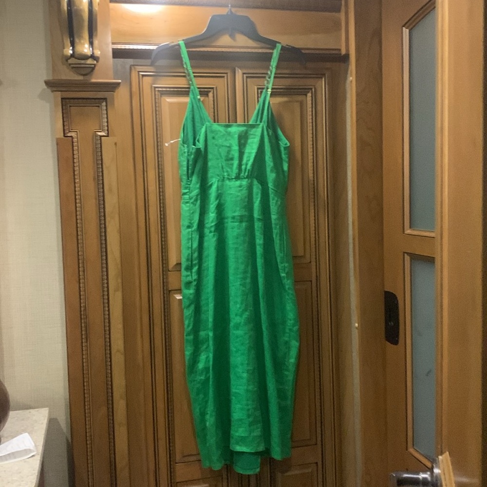 NWOT Reiss Esme Linen Sheath Dress in Green Size 6 - Picture 7 of 12